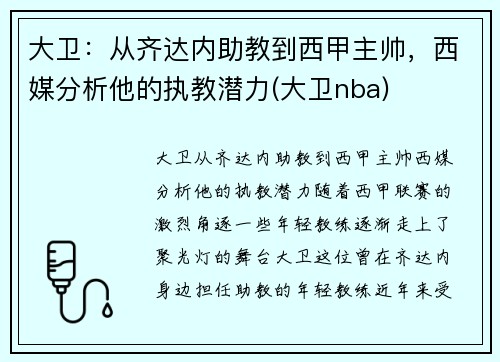 大卫：从齐达内助教到西甲主帅，西媒分析他的执教潜力(大卫nba)